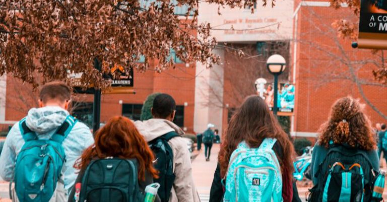 College - People Wearing Backpacks