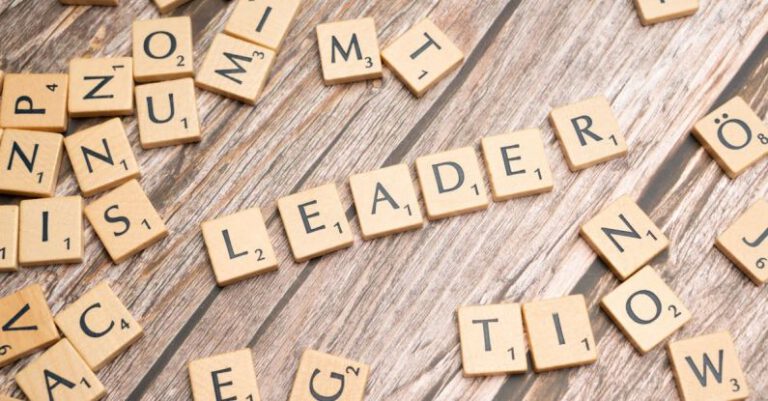 Leadership Skills - The word leader spelled out in scrabble letters